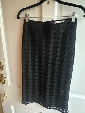 Black Circular Lace Pencil Skirt - Classic Women's Pencil